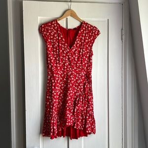 Jcrew Mercantile Red Floral Wrap Dress
